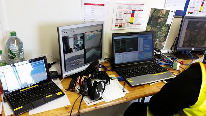 Typical control setup with laptop based radio control.