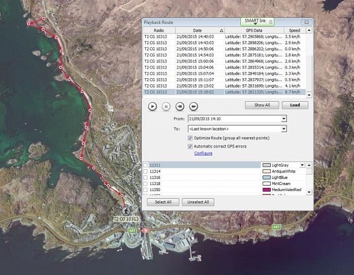 Radio user GPS tracking